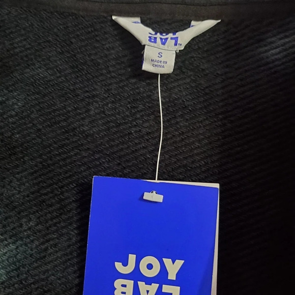 JoyLab Women's French Terry Tie-Dye Black Oversized Cardigan S - Picture 6 of 7